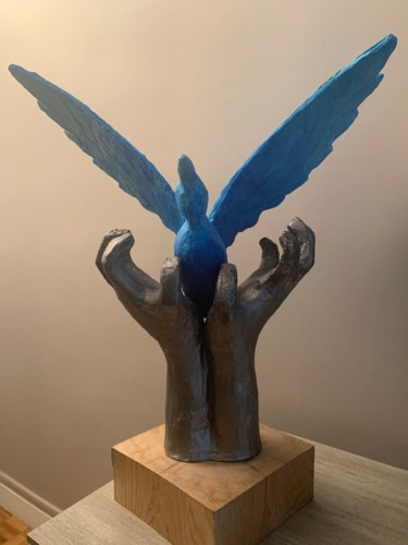 Skulptur mit dem Titel "Conflict" von Marc Belhassen, Original-Kunstwerk, Zement