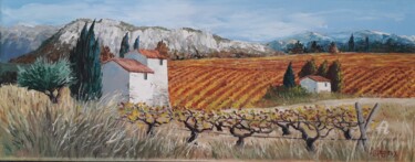 Painting titled "automne" by Marc Degieux, Original Artwork, Oil