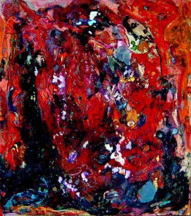 Peinture intitulée "369 Le rouge moire…" par Marc Del Amo, Œuvre d'art originale, Huile