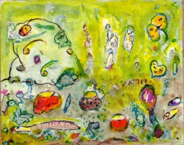 Peinture intitulée "548 Dans le jardin…" par Marc Del Amo, Œuvre d'art originale