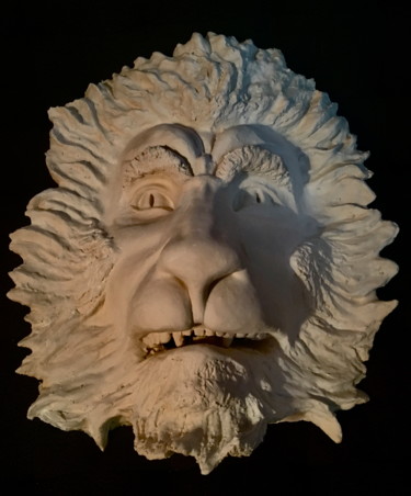 Skulptur mit dem Titel "lion marc de lassus" von Marc De Lassus Saint-Geniès, Original-Kunstwerk, Ton
