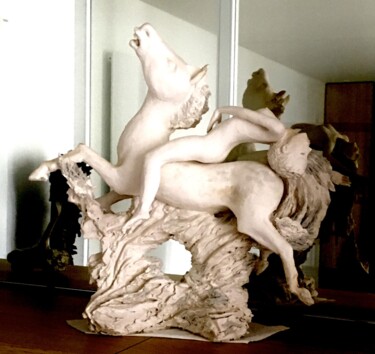 Sculpture titled "cavalière Marc de L…" by Marc De Lassus Saint-Geniès, Original Artwork, Clay