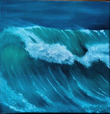 Painting titled "Vague." by Seraphin, Original Artwork, Oil