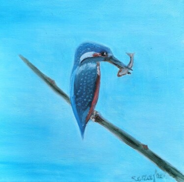 Peinture intitulée "La pêche." par Seraphin, Œuvre d'art originale, Huile