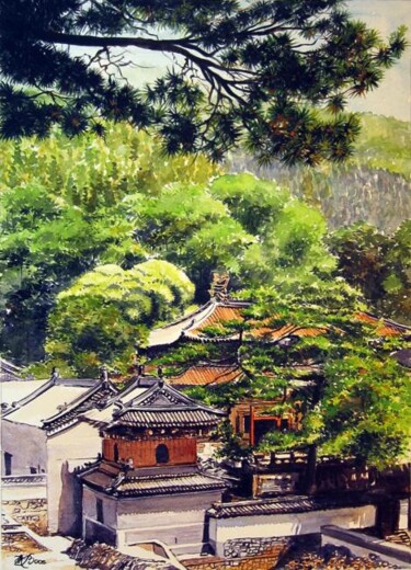 Painting titled "Paysage de chine 1" by Marcel Boos, Original Artwork