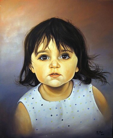 Painting titled "Sombre regard!" by Marcel Boos, Original Artwork