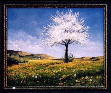Painting titled "Cerisier en fleurs" by Marcel Boos, Original Artwork