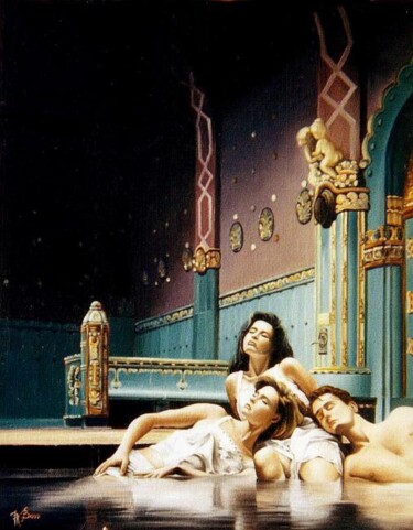 Pittura intitolato "Abandon au bain" da Marcel Boos, Opera d'arte originale
