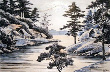 Drawing titled "Paysage de Chine" by Marcel Boos, Original Artwork