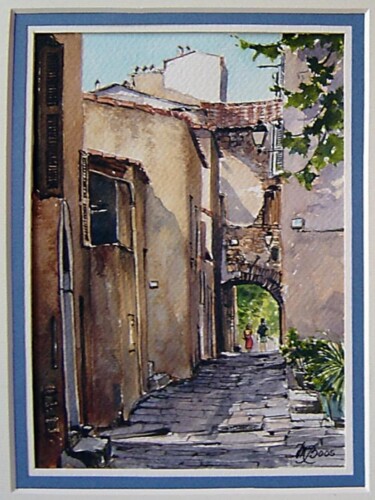 Peinture intitulée "Vieille rue à L'Ile…" par Marcel Boos, Œuvre d'art originale