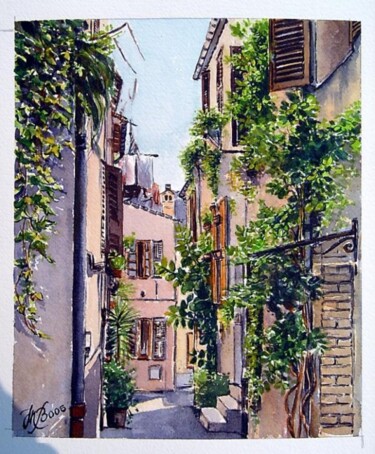 Peinture intitulée "Ruelle à St Laurent…" par Marcel Boos, Œuvre d'art originale