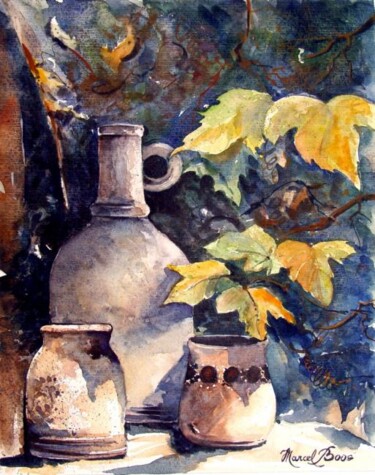 Painting titled "Pots" by Marcel Boos, Original Artwork