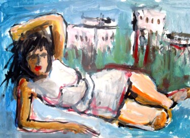 Peinture intitulée "MALY LA SIESTE" par Marcel Clerc, Œuvre d'art originale, Acrylique
