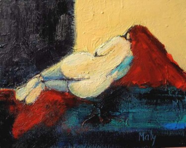 Painting titled "NU COUCHE" by Marcel Clerc, Original Artwork