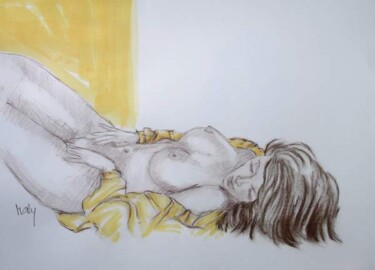 Painting titled "NU COUCHE" by Marcel Clerc, Original Artwork