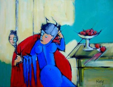 Peinture intitulée "MALY - LE MIROIR" par Marcel Clerc, Œuvre d'art originale