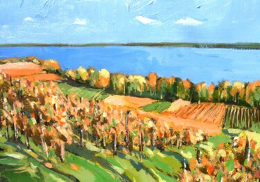 Peinture intitulée "LAC NEUCHÂTEL" par Marcel Clerc, Œuvre d'art originale