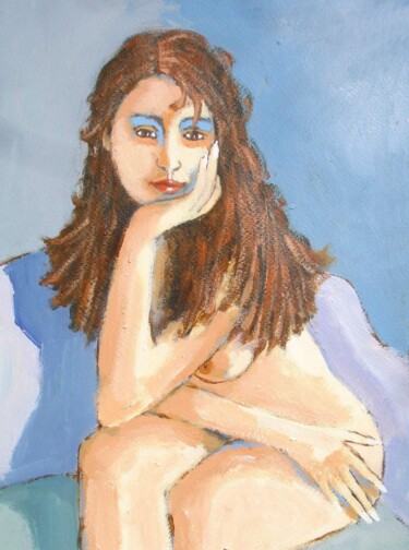 Peinture intitulée "MALY - PENSIVE" par Marcel Clerc, Œuvre d'art originale