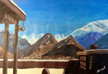 Malerei mit dem Titel "Hautes vallées du P…" von Marcel De Nazelle, Original-Kunstwerk, Acryl