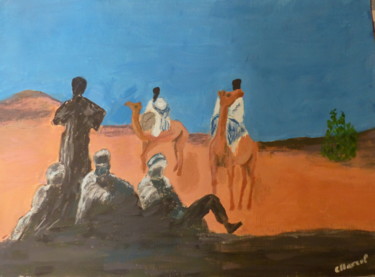 Schilderij getiteld "Targui de l'Aïr - N…" door Marcel De Nazelle, Origineel Kunstwerk, Acryl