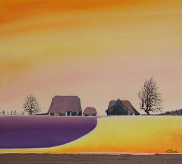 Peinture intitulée "Brise du matin" par Marcel Dorthe, Œuvre d'art originale, Pigments Monté sur Panneau de bois