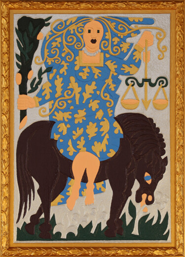 Peinture intitulée "Cavalière de Bâton" par Marcel Mariono, Œuvre d'art originale, Acrylique