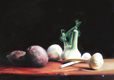 Painting titled "veggy life" by Marcel Ruben, Original Artwork, Oil