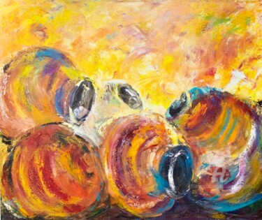 Painting titled "Still life with Cos…" by Marcela Diaz (Prema), Original Artwork, Acrylic