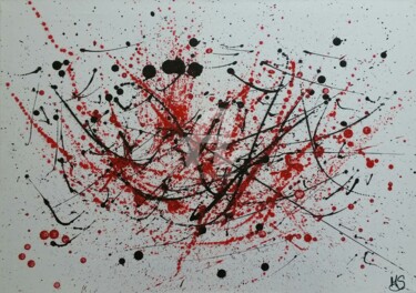 Pintura titulada "Preto e vermelho" por Marcela Santos, Obra de arte original, Acrílico