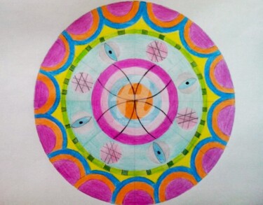 Desenho intitulada "Mandala" por Marcela Santos, Obras de arte originais, Lápis
