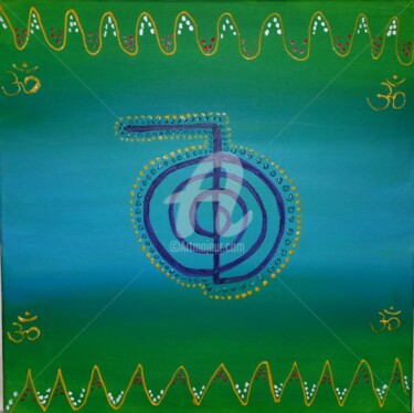 Painting titled "Reiki and Om" by Marcela Santos, Original Artwork, Acrylic