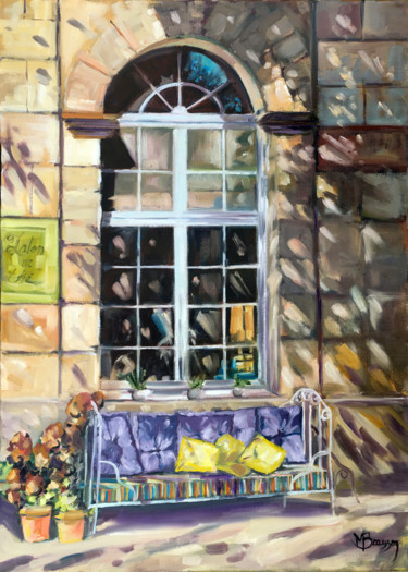 Peinture intitulée "Salon de thé au Châ…" par Marcela Bausson, Œuvre d'art originale, Huile