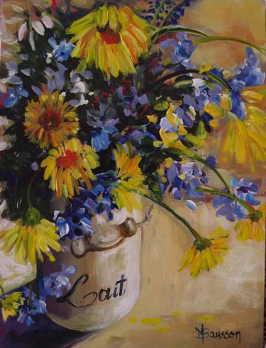 Painting titled "Bouquet champêtre" by Marcela Bausson, Original Artwork, Acrylic