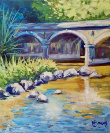 Peinture intitulée "Pont-de-Rochard" par Marcela Bausson, Œuvre d'art originale, Huile
