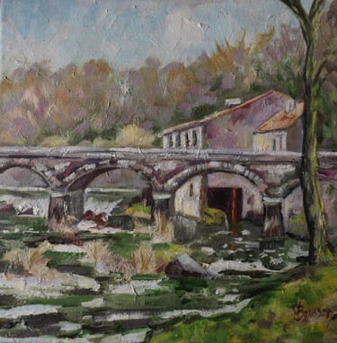 Peinture intitulée "Pont de Rochard, Fr…" par Marcela Bausson, Œuvre d'art originale, Huile