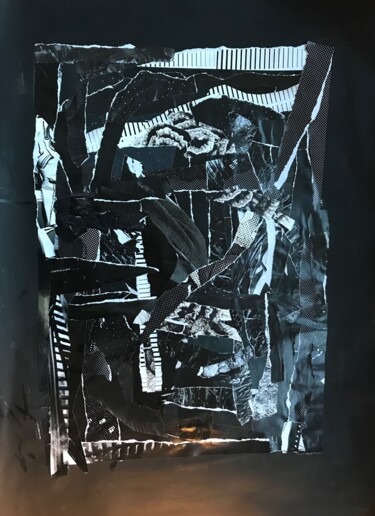 Collages intitulée "noir" par Atelier Marcele, Œuvre d'art originale, Collages