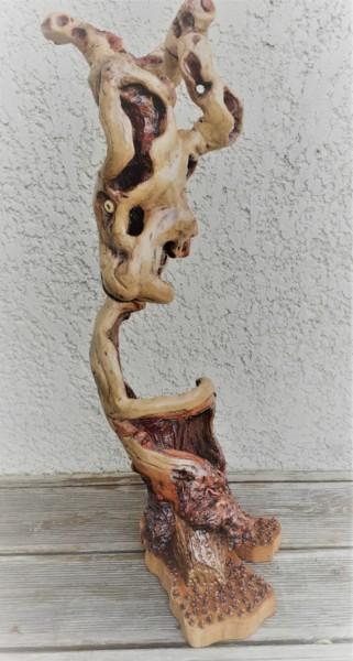 Sculptuur getiteld "Le belier" door Marcelhenri De Sa, Origineel Kunstwerk, Hout