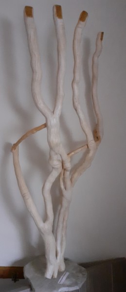 Sculpture titled "l'expression bâillo…" by Marcelhenri De Sa, Original Artwork, Wood