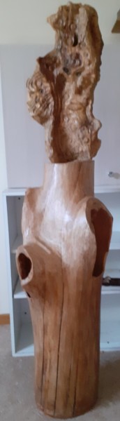 Skulptur mit dem Titel "levieux soldat" von Marcelhenri De Sa, Original-Kunstwerk, Holz