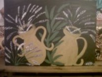 Painting titled "Des vases" by Marceline Odet, Original Artwork