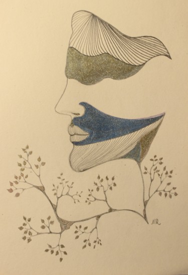 Рисунок под названием "priscille" - Marceline Robert, Подлинное произведение искусства, Графит