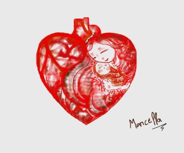 Digital Arts titled "Mother's Heart" by Manisan, Original Artwork, Digital Painting