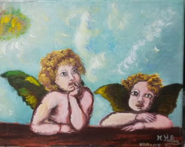 Pittura intitolato "Cherubini (particol…" da Marcella Molea, Opera d'arte originale, Olio