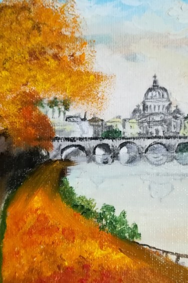 Painting titled "Roma in autunno(in…" by Marcella Molea, Original Artwork, Oil