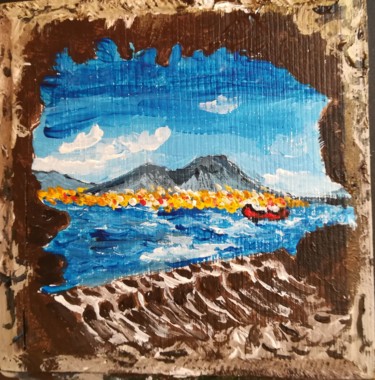 Painting titled "Titolo :Vesuvio, vi…" by Marcella Molea, Original Artwork, Oil