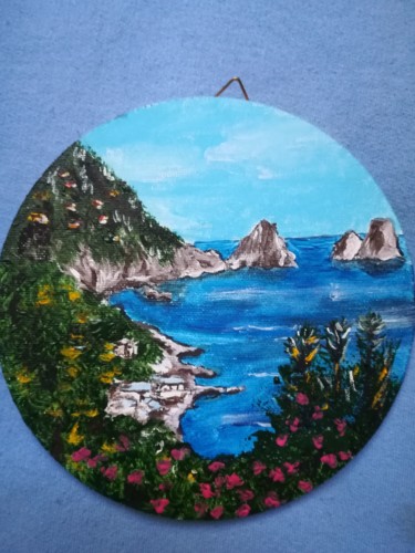 Peinture intitulée "Titolo :Capri (mini…" par Marcella Molea, Œuvre d'art originale, Huile