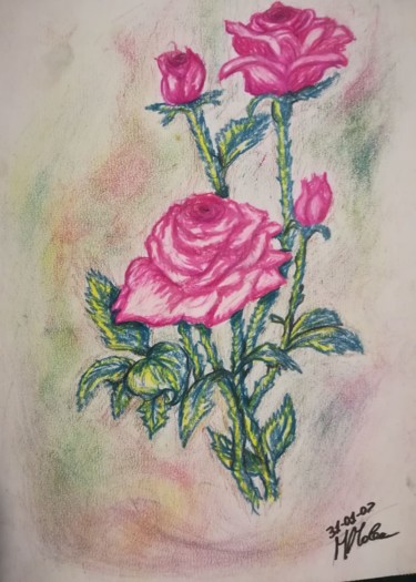 Painting titled "ROSE" by Marcella Molea, Original Artwork, Pastel