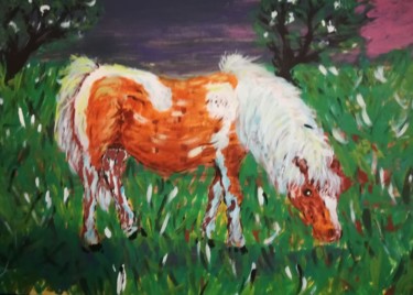 Painting titled "PONY" by Marcella Molea, Original Artwork, Acrylic
