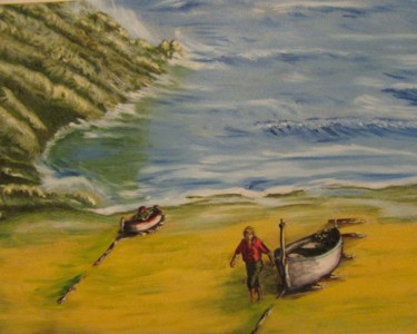 Malerei mit dem Titel "PESCATORI" von Marcella Molea, Original-Kunstwerk, Öl