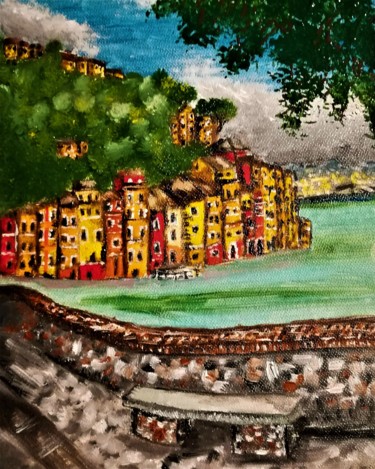 Картина под названием "Portofino" - Marcella Molea, Подлинное произведение искусства, Масло